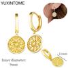 925 Sterling Silver Needle Vintage Square Round Pendant Earrings For Women Crystal Shell Geometric Earrings Fashion Jewelry