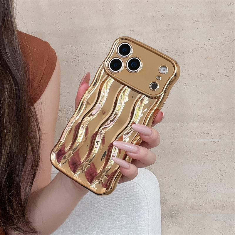 iPhone 17 Pro Max Case - 3D Wave Pattern, Electroplated Soft Shell, Fits iPhone 13, 14, 15, 16