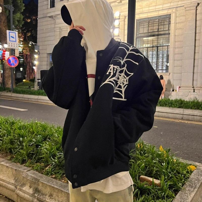 Jachetă Uniformă Baseball Brodată Baseball Primăvară și Toamnă Nouă Bărbați și Femei Largă Cuplu Versatilă Jachetă Jachetă