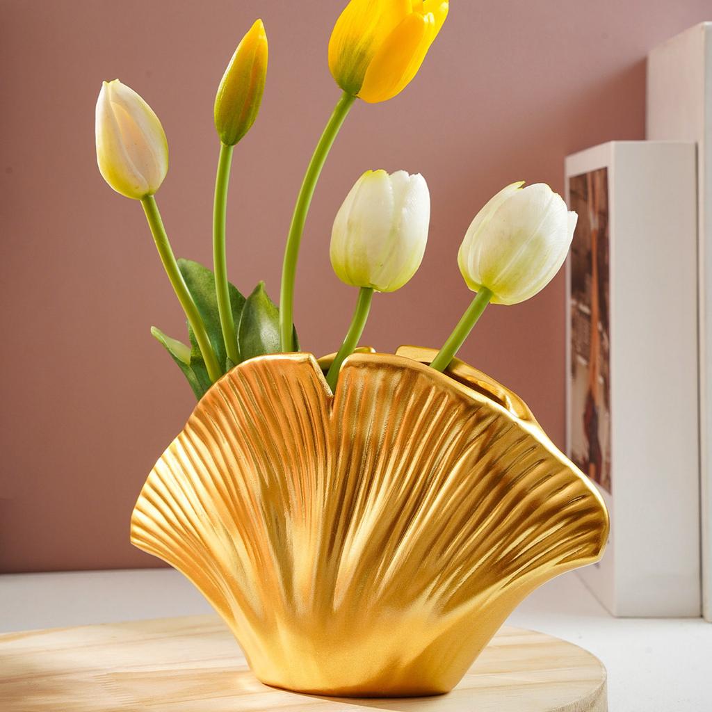 Modern Resin Art Vases Coastal Clam Sea Shell Shape Decorative Vases Table Centerpieces Home Decors Housewarmings Gift