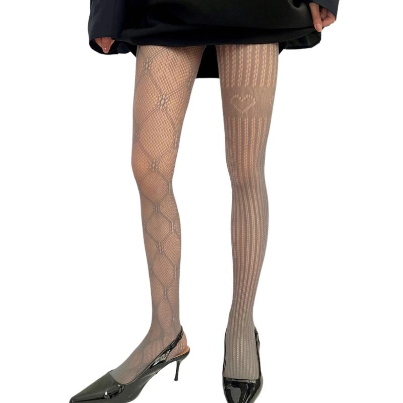 Women Lace Patterned Fishnet Tights High Waist Fishnets Leggings Net Stockings Pantyhose Thigh High Stockings Hosiery