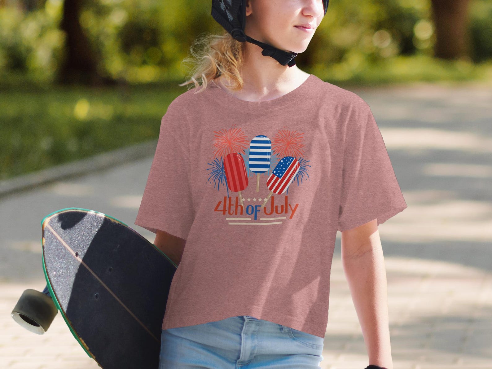 4th of July Popsicle T-Shirt, Patriotic Red White Blue Summer Outfit S