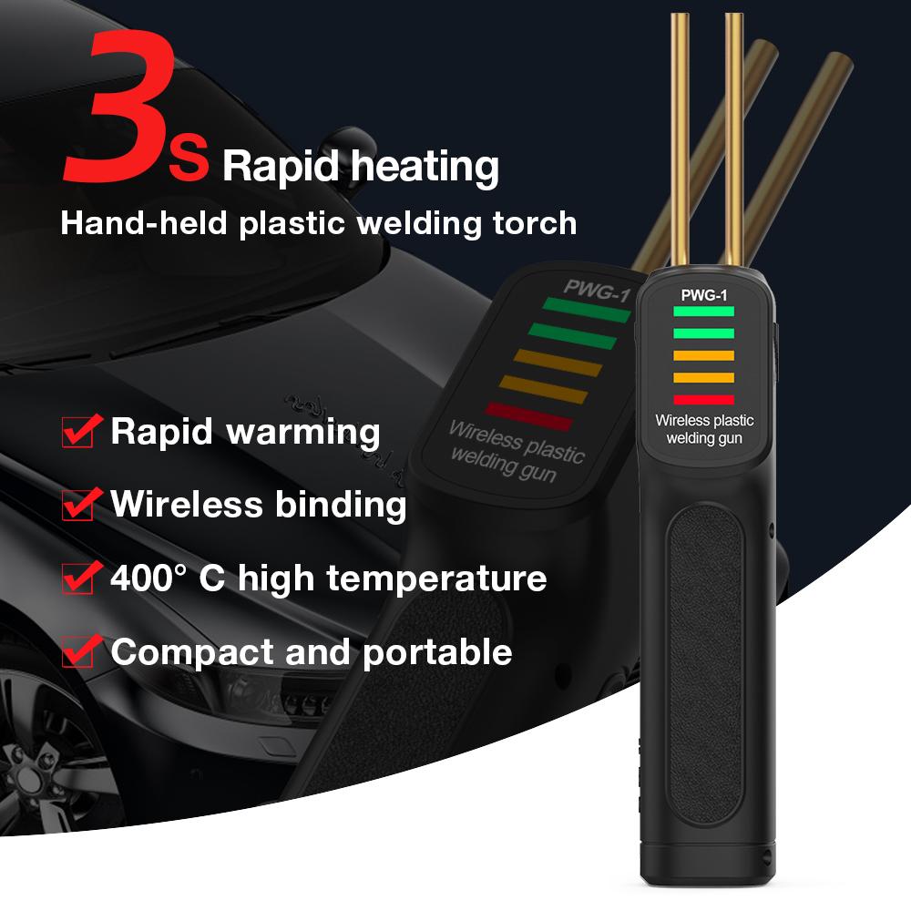 Handheld Plastic Welding Machine Wireless Rechargeable Plastic Welding Gun Hot Stapler Welder Repair Tool Kits for Car Bumper