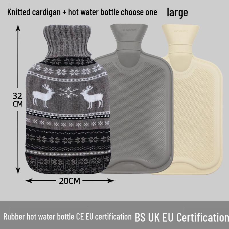 Explosion-Proof Hot Water Bottle: Rubber Design for Stomach and Feet, Long-Lasting Warmth