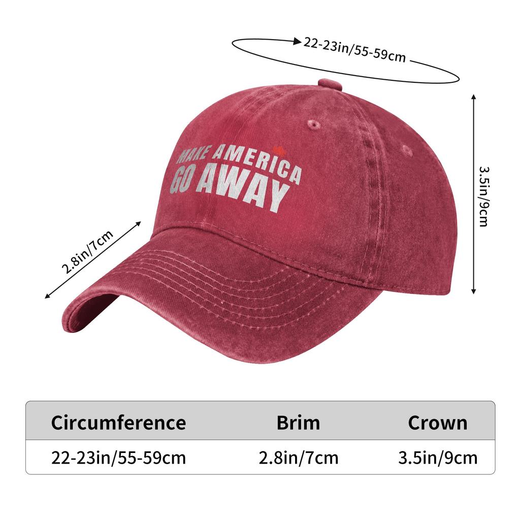 Make America Go Away MAGA Greenland  Unisex Style Baseball Caps  Distressed Washed Hat Running Golf Unstructured Soft Sun Cap