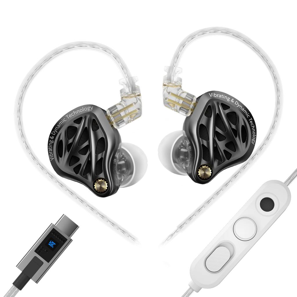 KZ Vibe X Wired In-Ear Headphones with Type-C Microphone, Hi-Res Audio Compatible, Immersive Bass, 3D Sound Field, Smartphone Compatible