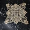 Luxury European Crochet Stitching Velvet Fabric Square Tablecloth Table Mat Set Tableware Oven Air Conditioner Dust Cover Cloth