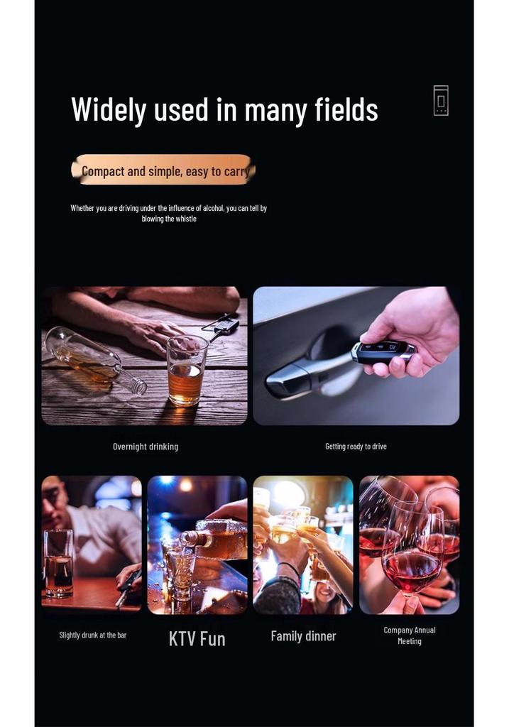 High-Precision Breathable Alcohol Breathalyzer for Drunk Driving Detection