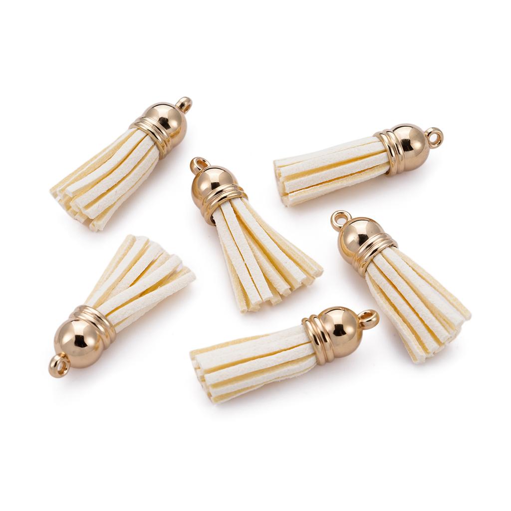 20pcs/lot 38mm Tassel Vintage Leather Tassels Fringe Pendant For DIY Keychain Jewelry Making Supplies Charms Accessories