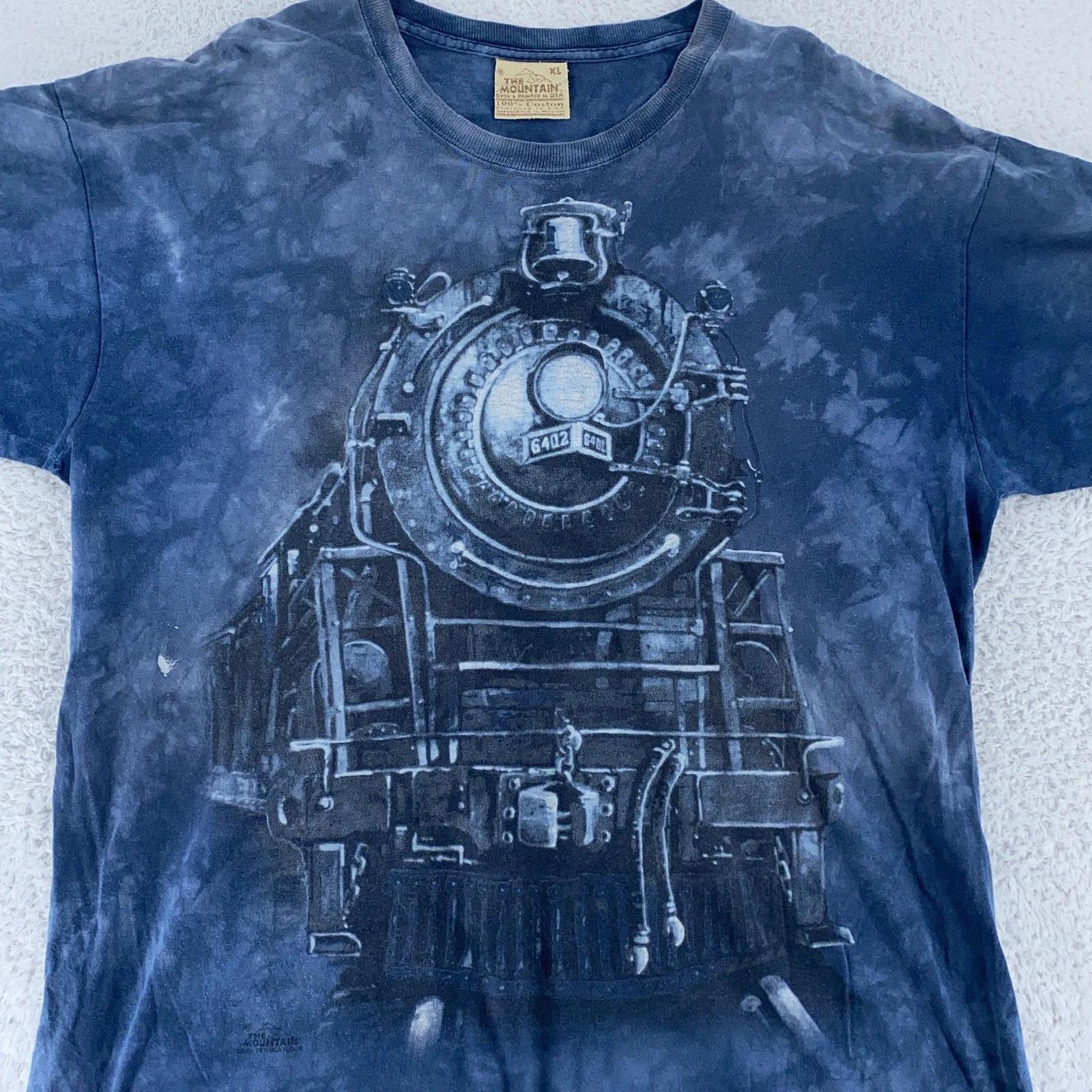 Vintage The Mountain Train Tie-Dye Shirt Mens XL Graphic Locomotive Railroad 90s L