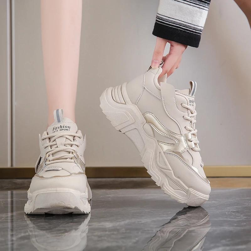 Fashion Thick-soled Dad Shoes for Women 2024 New Autumn and Winter Lightweight Casual Sports Shoes Tennis Shoes for Women