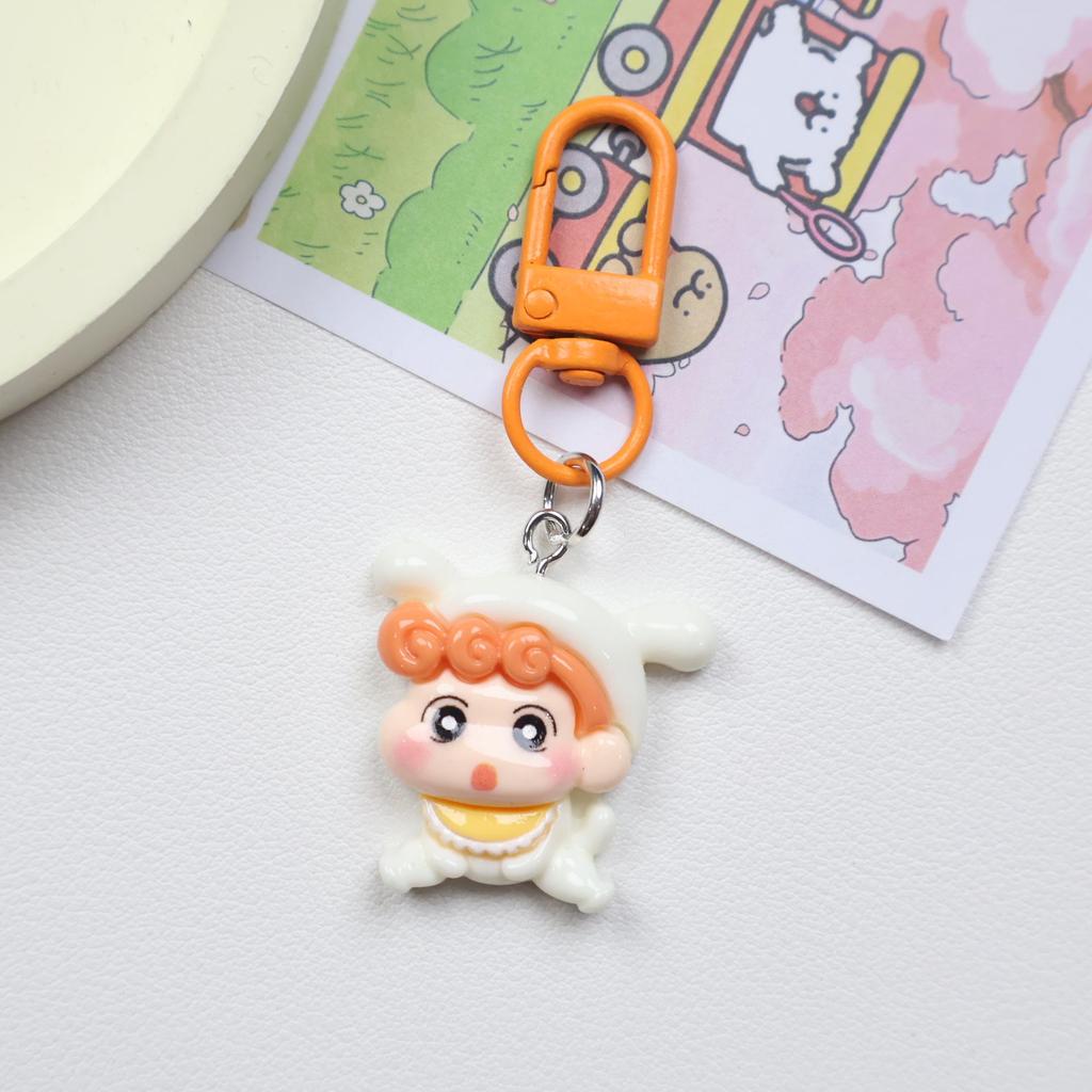 Crayon Shin-chan Cartoon Keychain Pendant - Girly Heart Backpack Ornament & Best Friend Gift Accessory.
