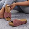 Fashion Fashion Cross Strap Platform Slippers Women Summer Open Toe Med Heels Sandals Woman Slides 2025 Light Non-Slip Beach Flip Flops