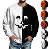 Men's Halloween Print Crewneck Sweatshirt Long Sleeve Casual Pullover for Parties