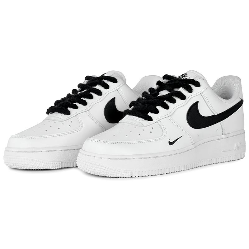 Nike Air Force 1 Abrasion Resistant Low top Skateboard Shoes Unisex Black White HF1058-133(Team679-)