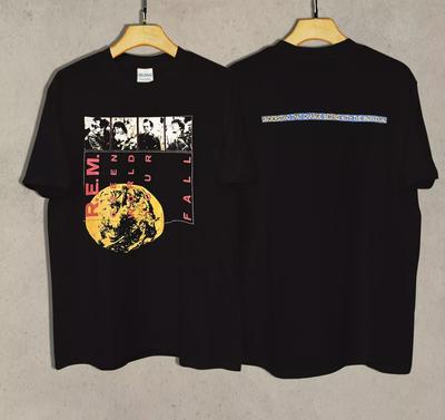 Maglietta vintage R.E.M REM band Tour australiano verde 1989 Doppia stampa Tutte le taglie
