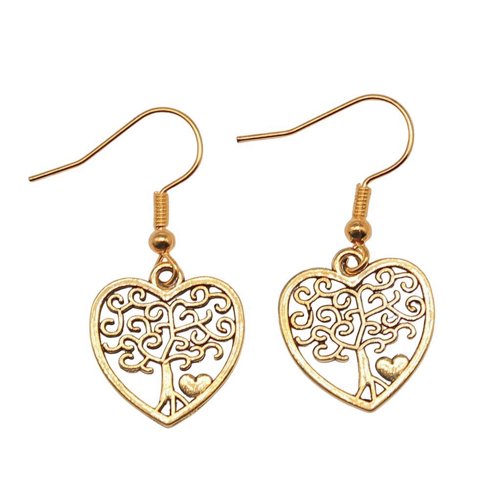 Tree Of Life Dangle Earrings Openwork Nature Boho Style Drop Jewelry For Female