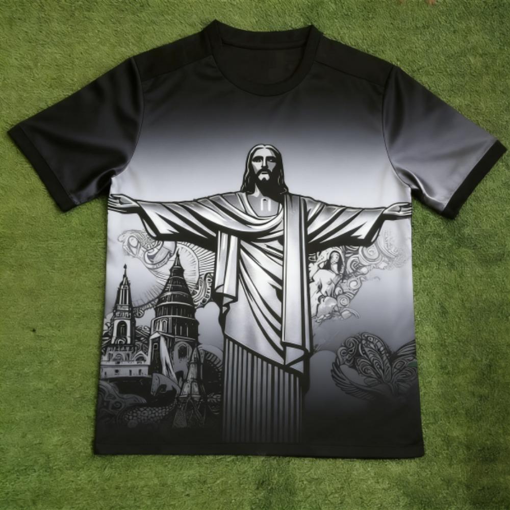 Funny JESUS Fashion European Style Printed Men's T-shirt Summer Casual Outdoor Men's Short Sleeved Tees Top Pullover Women's Clothing