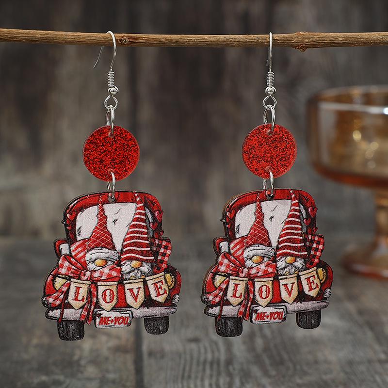 Christmas Gnome Rudolph Faceless Doll Acrylic Holiday Earrings