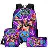 Large Capacity Schoolbag with Shoulder Strap; Student Three-piece Pencil Case Set