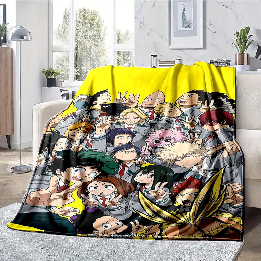 My Hero Academia Theme Printed Blanket - Perfect for Couch, Bed, Travel & Outdoor Use | Machine Washable, Cozy & Durable.