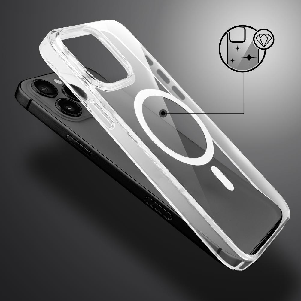 Etui Do Iphone 16 Pro Max Ibizu Crystal Clear Glass Z Magsafe, Szklany Tył 9H, Przeźroczyste