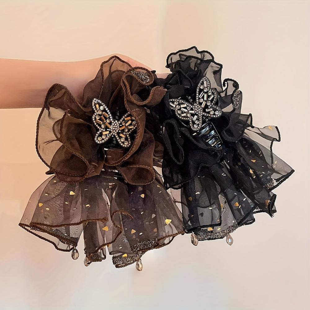 1PC Mesh Butterfly Hair Clip, Women's Fashion Shiny Butterfly Mesh Disc Hair Clip