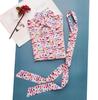 Clearance Women's Silk Long-Sleeve Shirt with Colorful Heart Print & Removable Bow