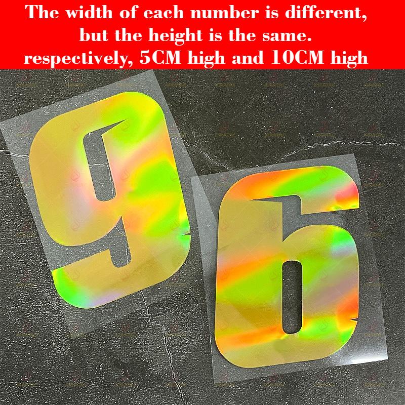 1pc Laser Gold Number Motorcycle Stickers Waterproof for Motorcycle Helmets Mudguards Car Windows Bicycle Universal Vinyl Decals