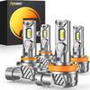 Forenner Latest Upgraded H11/H9/H8 9005/HB3 Light Bulbs, Ultra Brightness 6500K Cool White, H11 9005 Fog Light Bulbs, 1:1 Mini Size Front Fog Lamps,