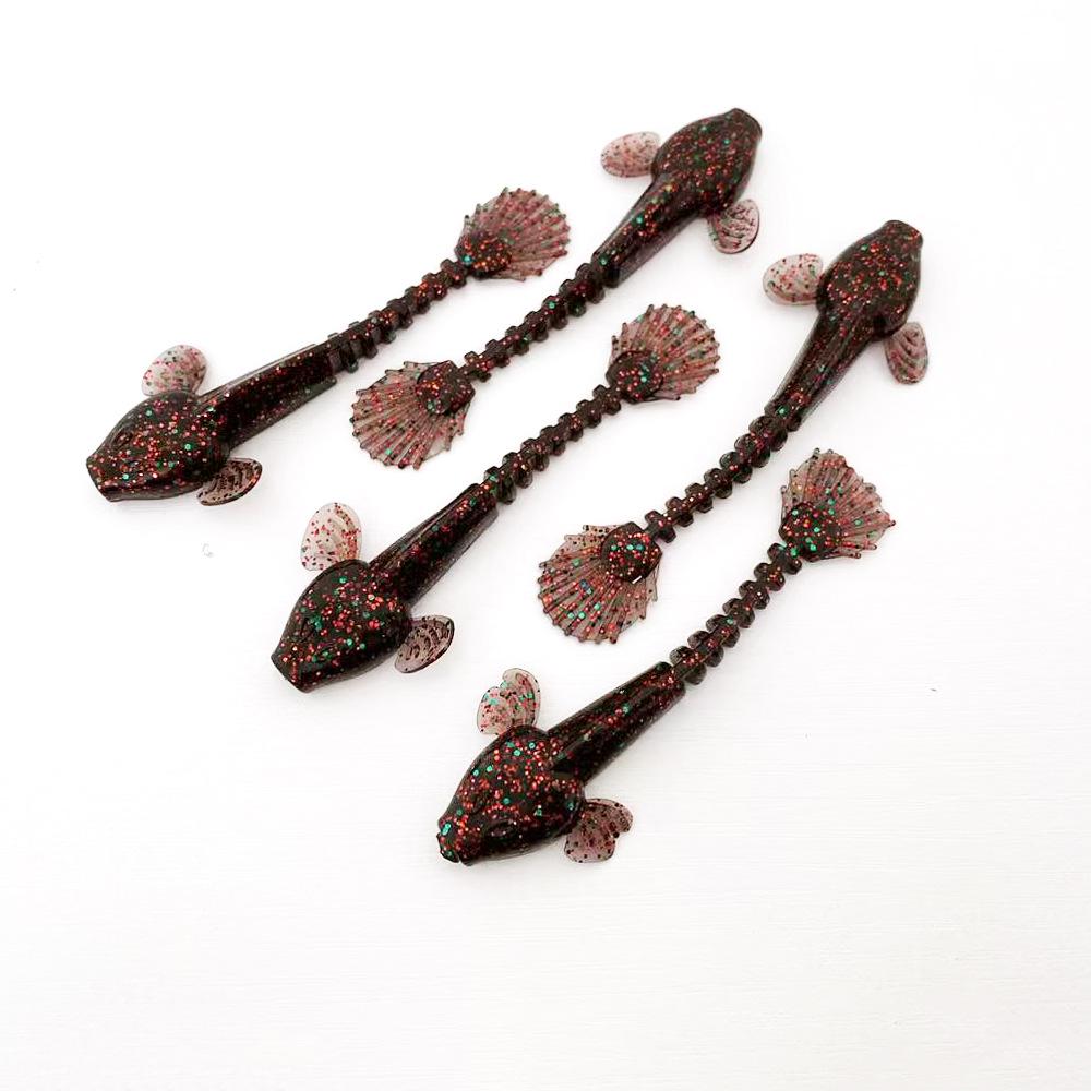 

9cm Soft Bionic Fish Tail Lure for Perch and Bass Fishing 9cm 4g Fish Tail Type, 6 Pieces чорний/червоний