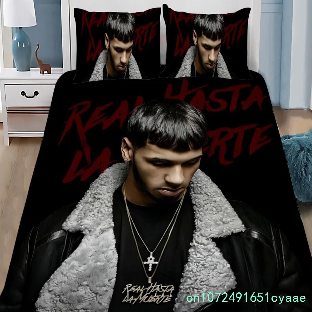 Anuel AA Real Hasta La Muerte Duvet Cover Pillowcase Bedding Set Boy Girl Bedroom Decoration Children Single Double Large Size
