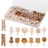 114Pcs Decorative Drawing Thumb Tacks Various Style Cork Board Thumbtack Wood Push Pins  Office
