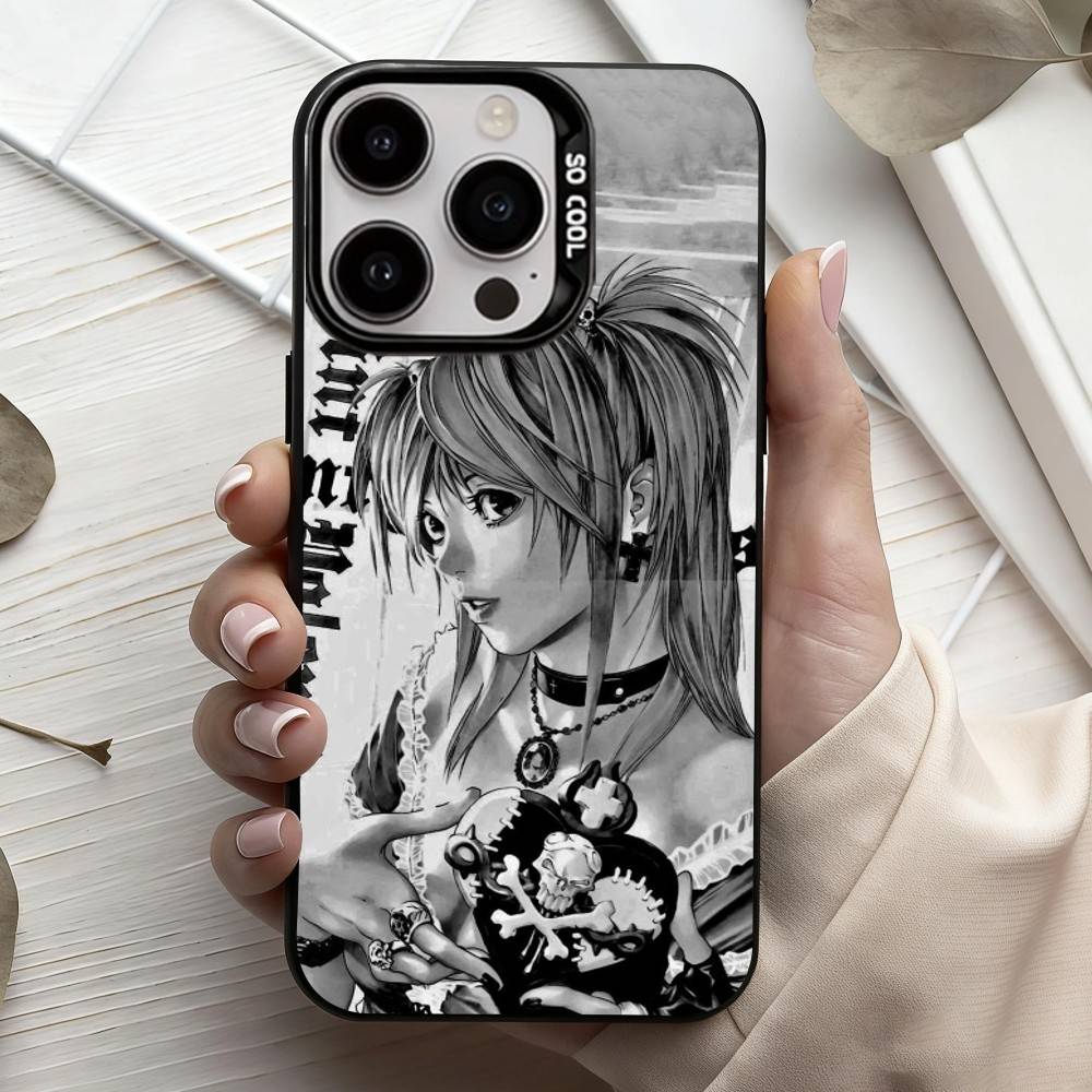Funda para teléfono M-Misa D-Death N-Note para iPhone 17, 16, 15, 14, 13, 12, 11 Plus, Pro Max, color plata caramelo, interior chapado.