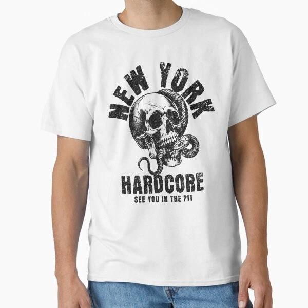 New York Hardcore Skull Design Classic Tshirt Made In Usaaus Tshirt S2xl S