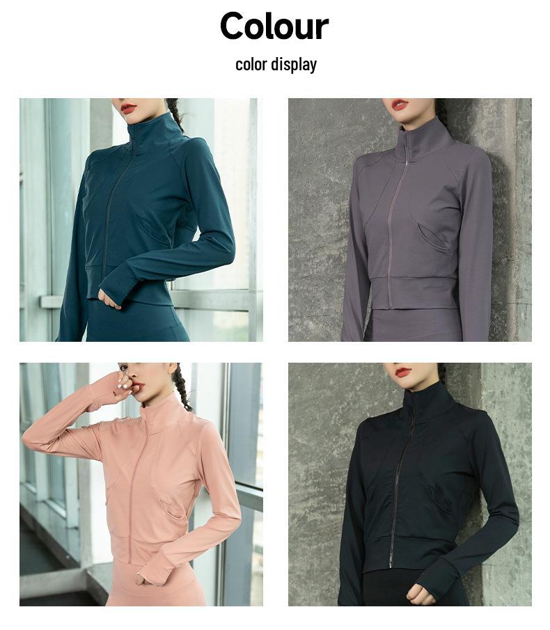 Women's Long Sleeve Yoga Jacket - Autumn/Winter Fashion, Slim Fit, Professional High-End Activewear for Running & Fitness.