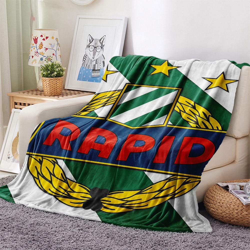 Coperta in Flanella Logo Rapid Wien, Alta Qualità, Confortevole per Tutte le Stagioni, Decorazione per la Casa, Calore e Comfort