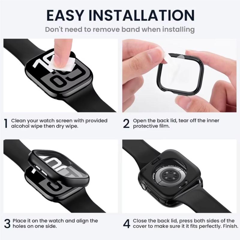 Screen Protector for Apple Watch Case 40 41 42 44 45 46mm 360° Full Protective cover+Back Bumper for iWatch 11 SE 3 10 9 8 7 6 5