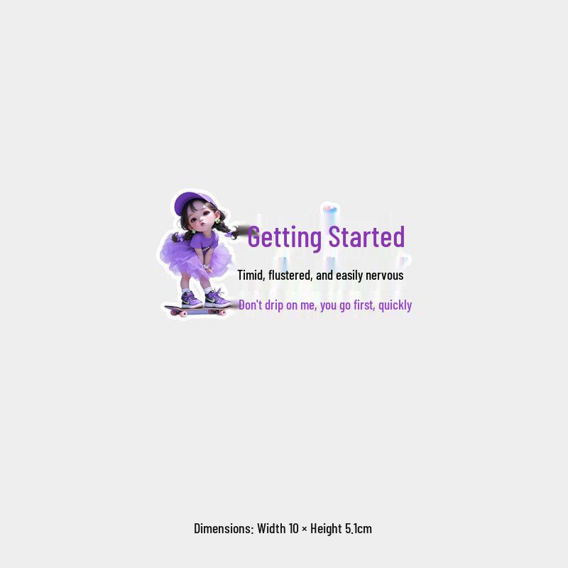 Shy Beginner Skateboarder: Cute Reflective Rear Windshield Sticker