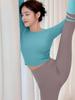 Top Longo de Pilates e Yoga Feminino de Alta Qualidade Outono/Inverno 2025 com Sutiã Embutido