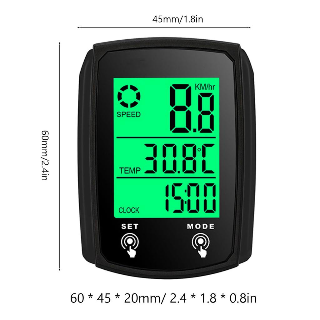 Kabelgebundener Fahrradcomputer mit LED-Digitalanzeige, Tachometer, Kilometerzähler, Touchscreen, wasserdicht und mit Hintergrundbeleuchtung