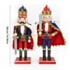 92MF Classical Nutcrackers Soldier Sculpture 38Cm Handmade Wooden Christmas Decoration For Festival Interior Styling