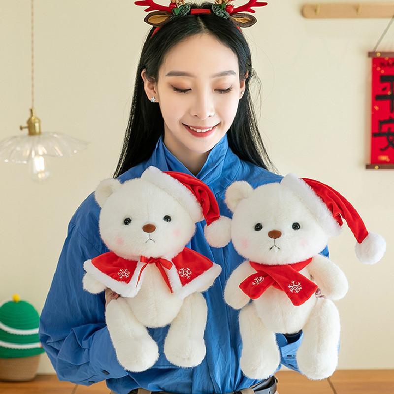 Adorable Christmas Bear Plush Toy Gift Soft Teddy Bear Doll Perfect For Children Sleepovers