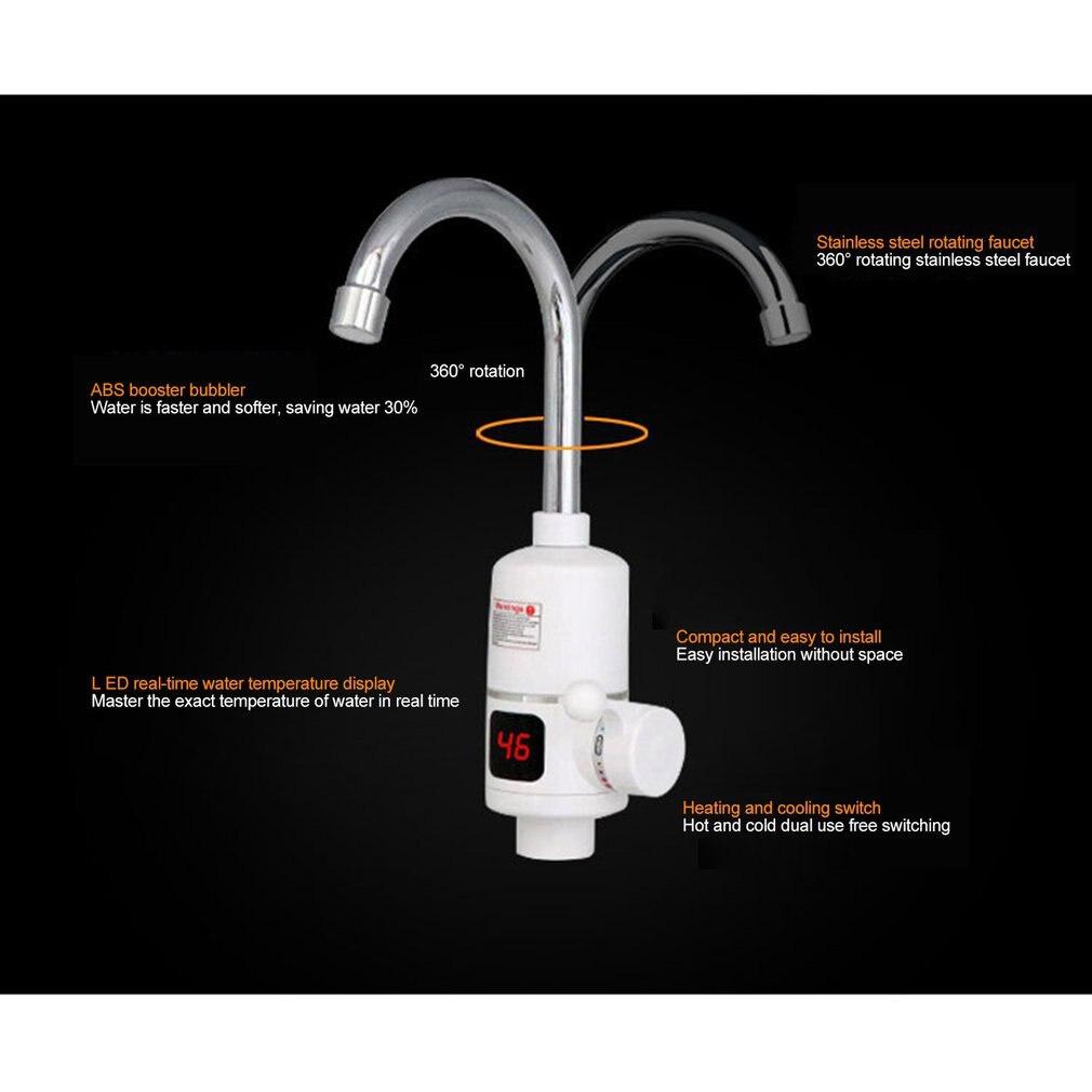 Electric Kitchen Water Heater Tap Instant Hot Water Faucet Heater Cold Heating Faucet Tankless Instantaneous Water Heater