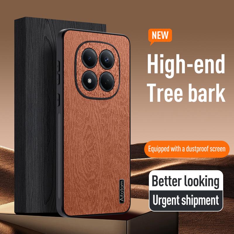 Luxury Tree Pattern Leather Skin Case For Xiaomi Redmi Note 15 14 Pro 5G 4G Xiaomi 15T 14T Pro Hybrid TPU+PU Shockproof Matte Phone Cover Cases