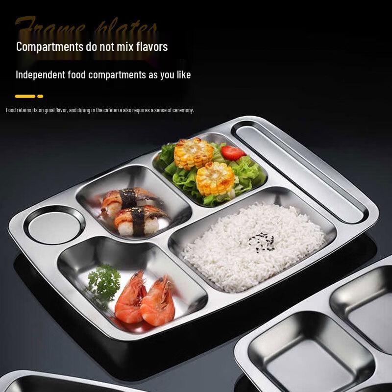 Shuang Jun Ma 304 Stainless Steel Divided Meal Tray