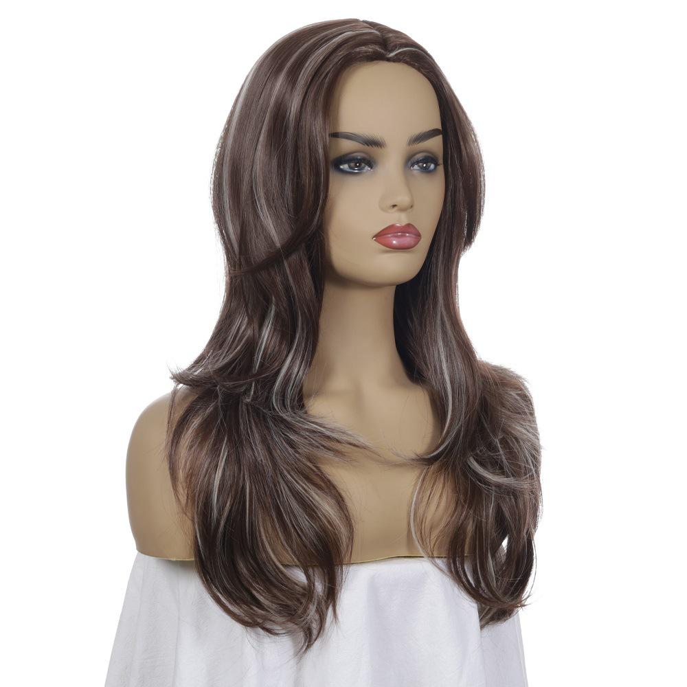 Dlouhé vlnité paruky pro bílé ženy Paruka 3 barvy hnědá Blondýnka na párty Denní použití Syntetické kostýmní paruky Tepelně odolné vlasy