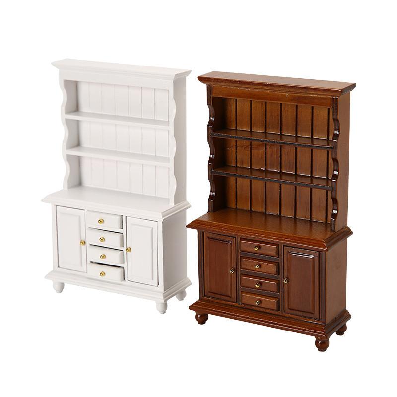 Wooden Dollhouse Miniature Display Cabinet With Four Drawers For Collectors And Craft Enthusiasts