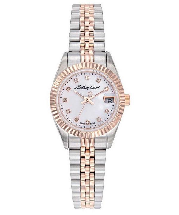 Montre pour femme Mathey-Tissot Mathy II en acier inoxydable bicolore avec cadran blanc et quartz D710RA
