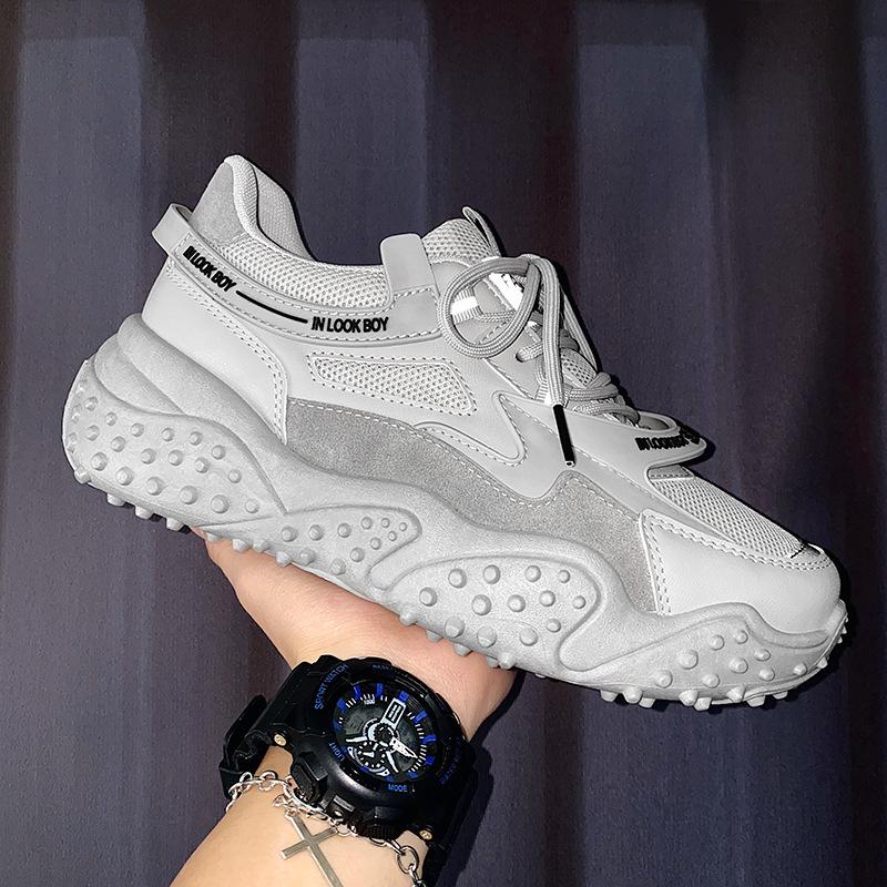 

2024 Spring New Men s Shoes Japan and South Korea Trend Old Shoes Harajuku Style Casual Shoes Men s Sports Shoes 44 серый